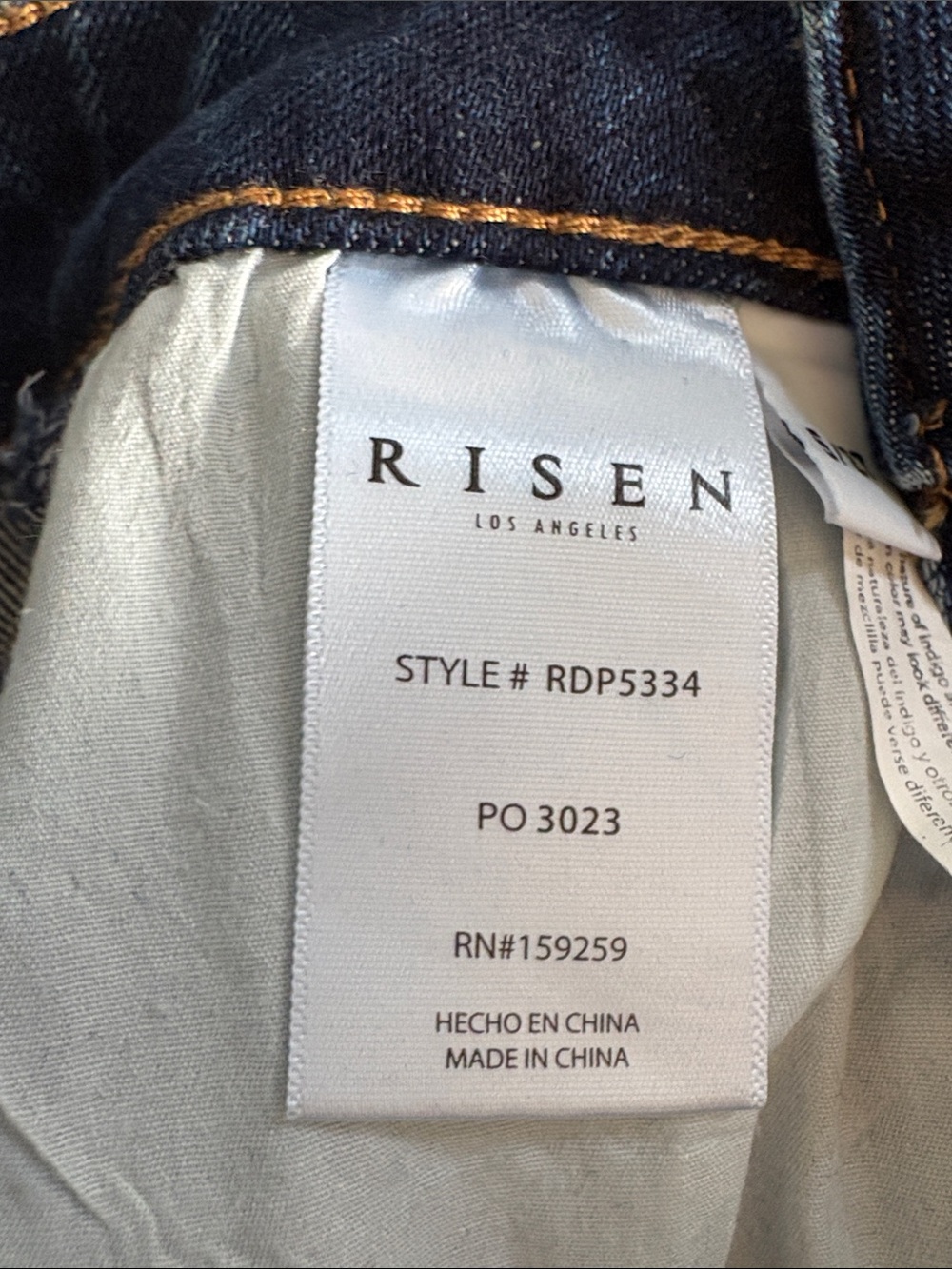 Risen Jeans Size 5/27 Dark Wash High Rise Crossover Straight Leg Jeans RDP5334 - Picture 8 of 9